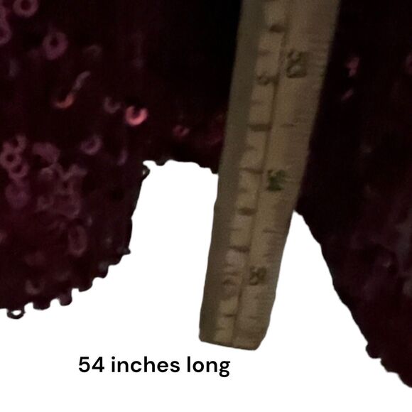 Eliza J Sequined Gown Dress Cranberry Red Christmas Women Size 8 Long Sleeve - Picture 14 of 14